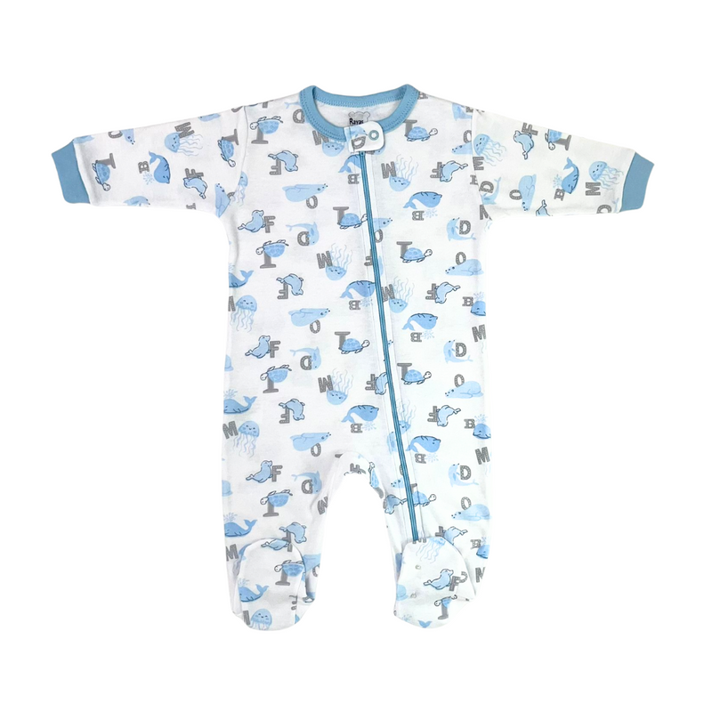 Pijama franela azul focas
