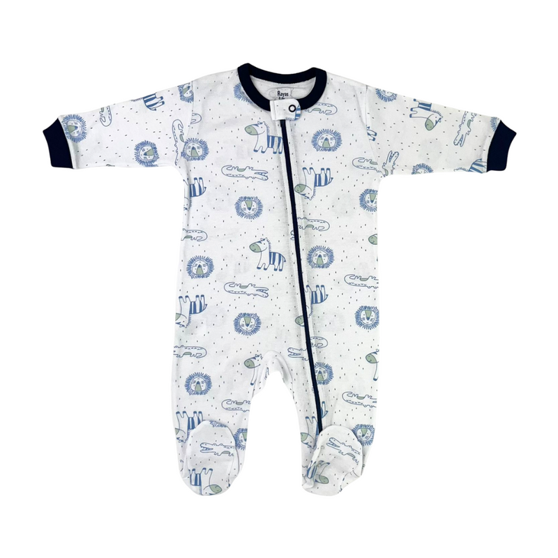 Pijama franela blanco jungla