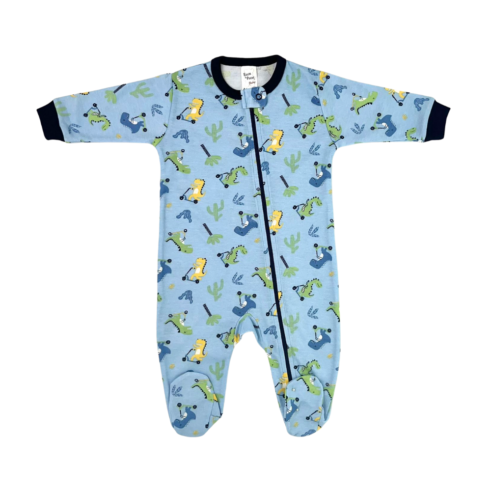 Pijama franela azul dinopat