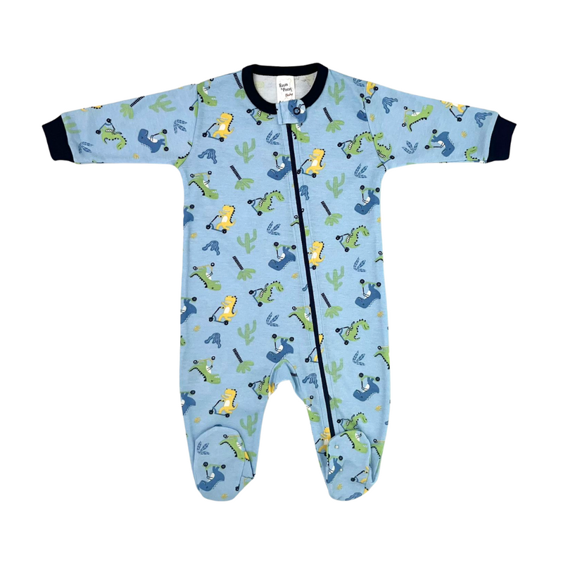 Pijama franela azul dinopat