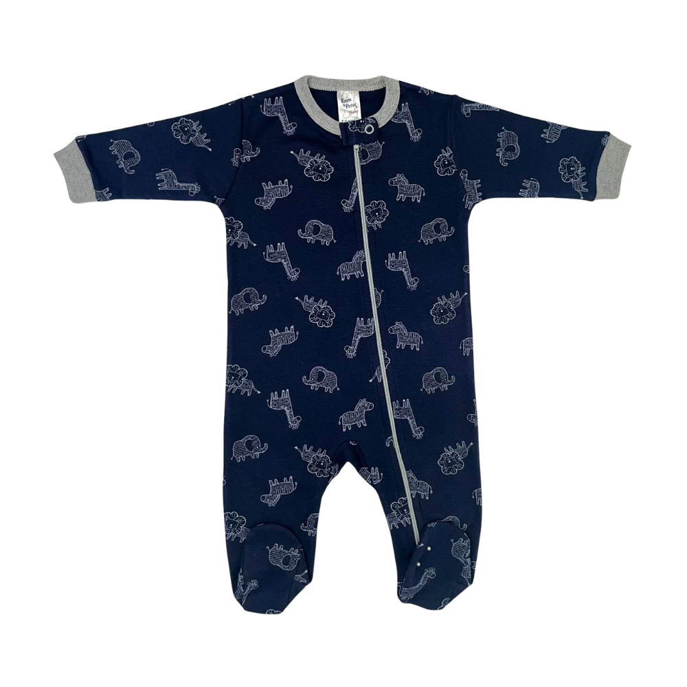 Pijama franela oscuro jungla