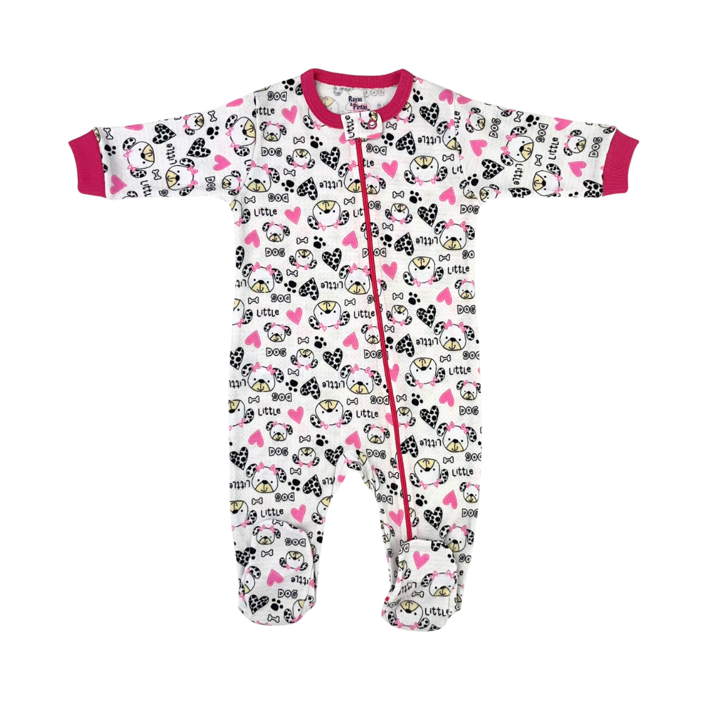 Pijama franela fucsia puppy