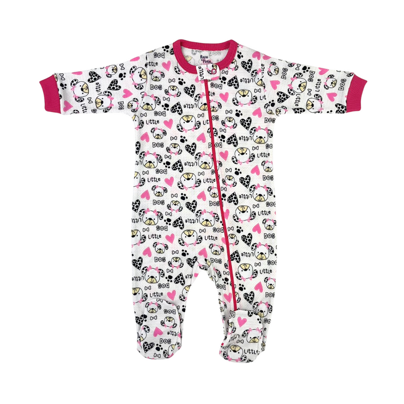 Pijama franela fucsia puppy