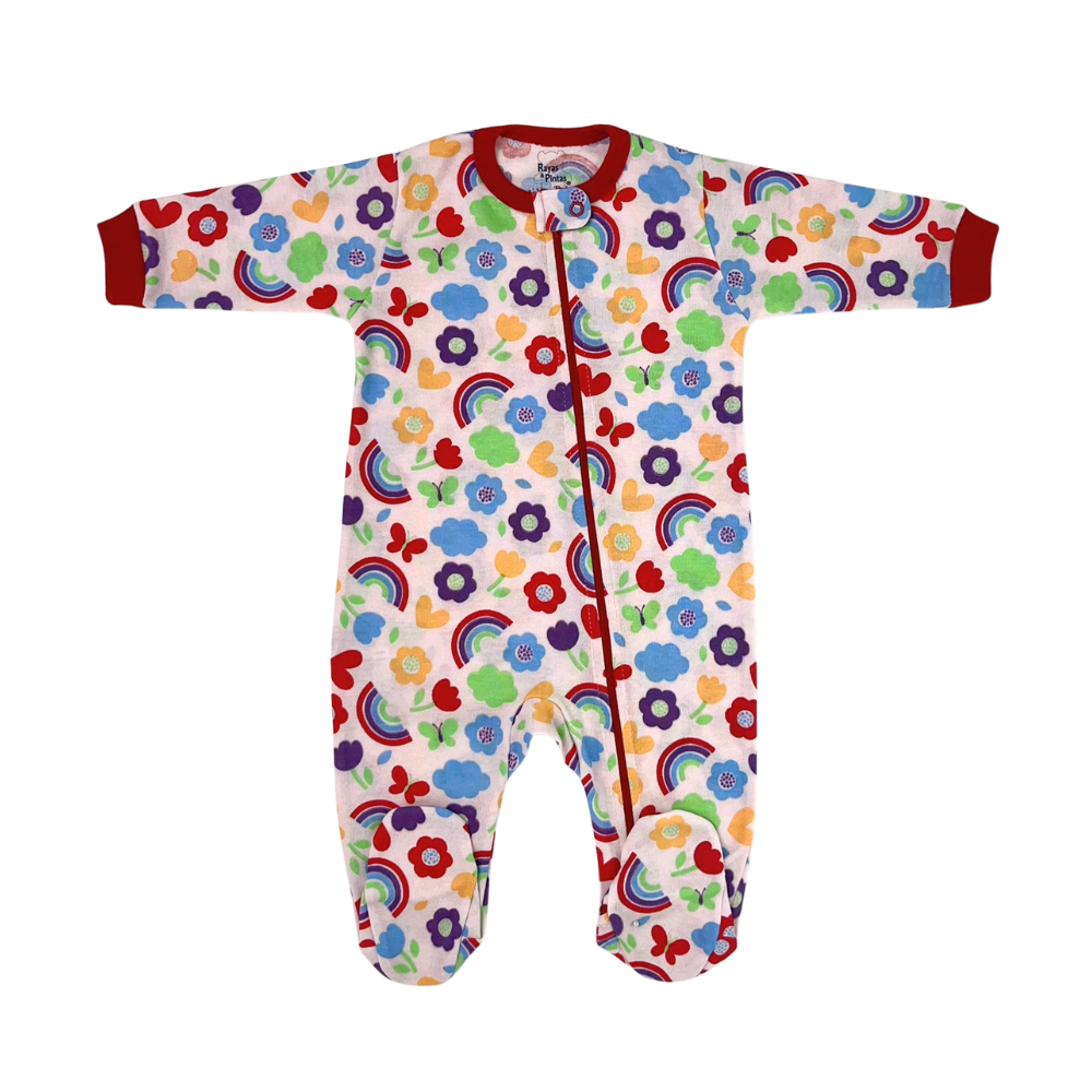 Pijama franela rojo arcoíris