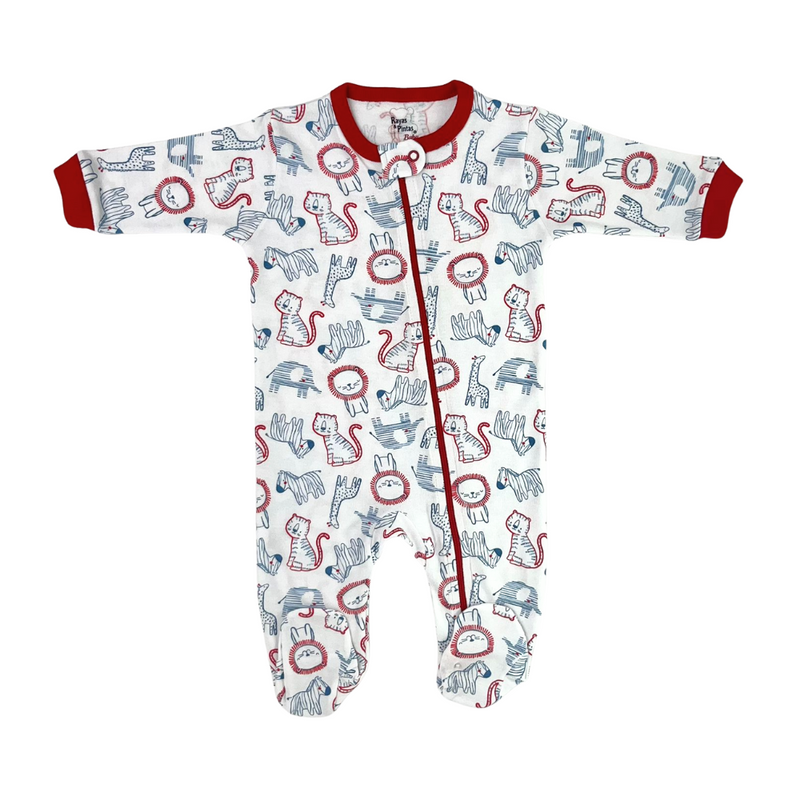 Pijama franela rojo jungla