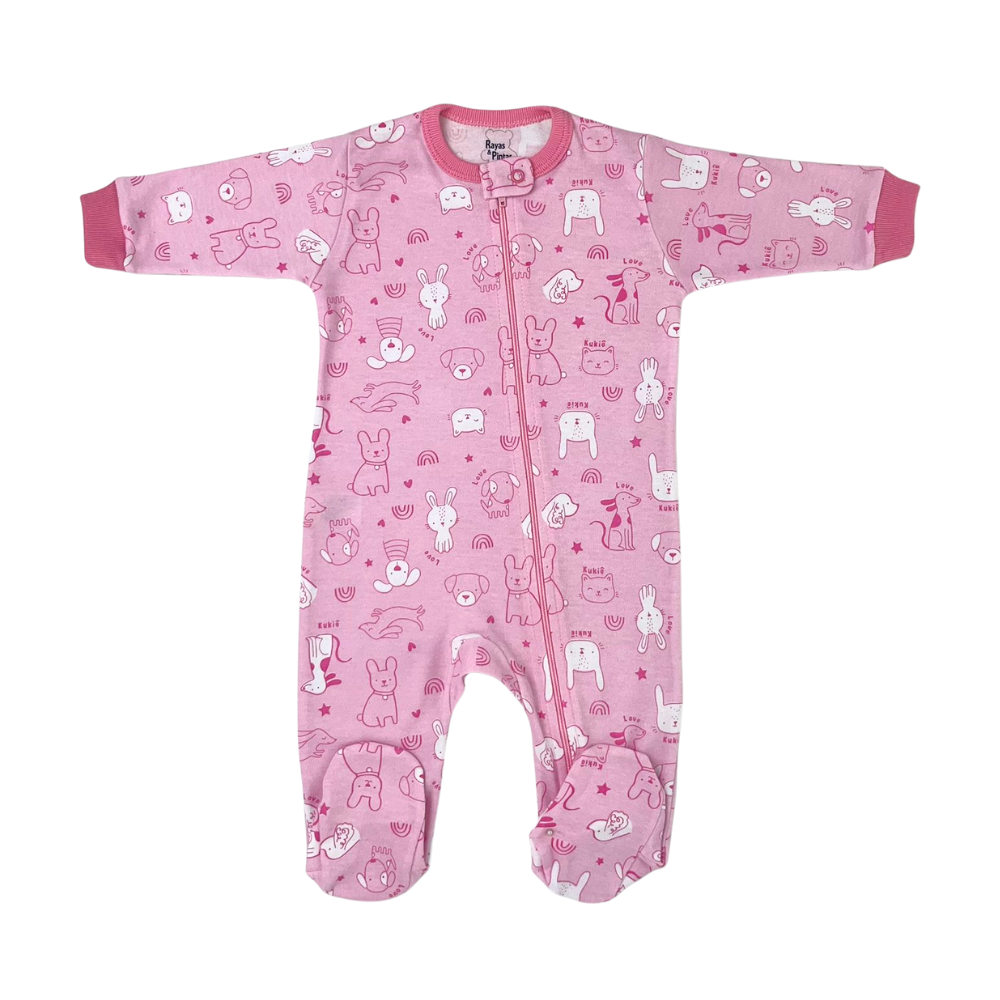 Pijama franela rosado conejita