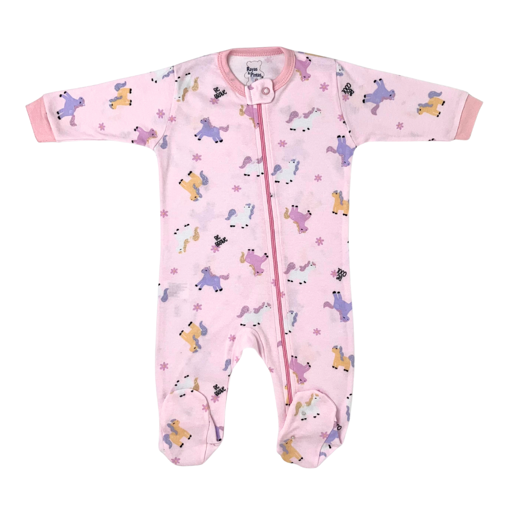 Pijama franela rosado unicornios