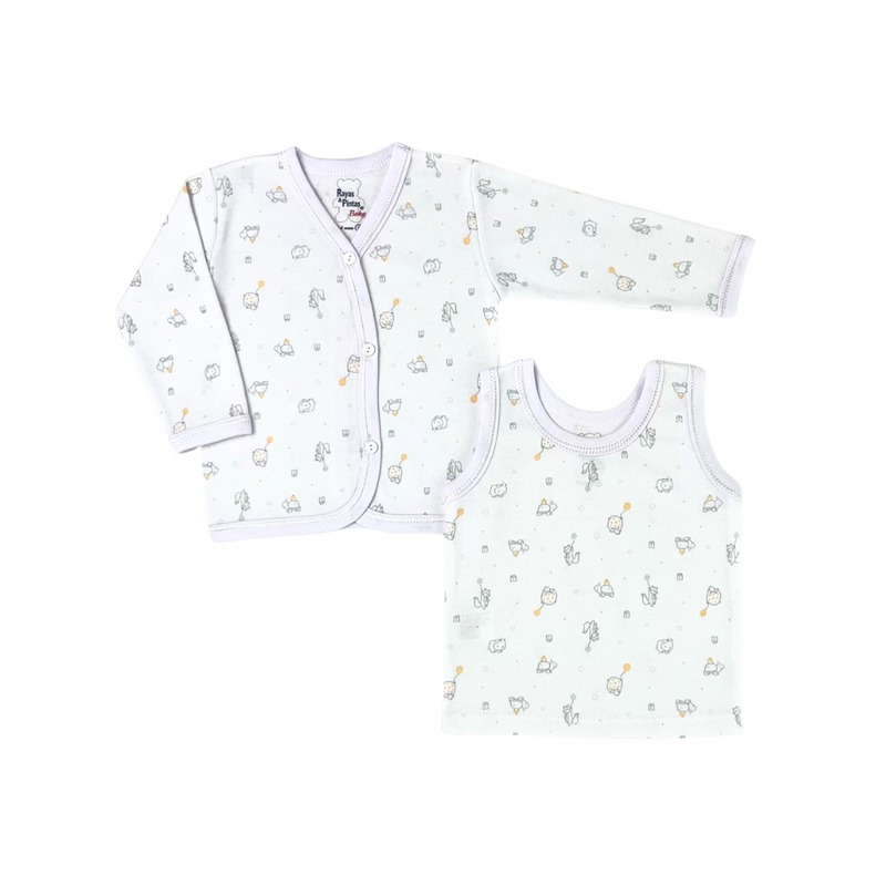 Dúo estampado zorros naranjas
