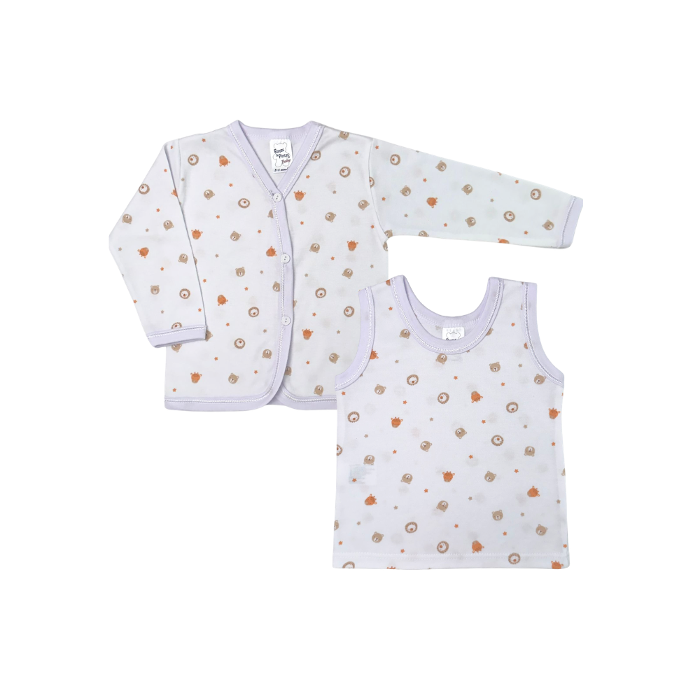 Dúo estampado leones naranja