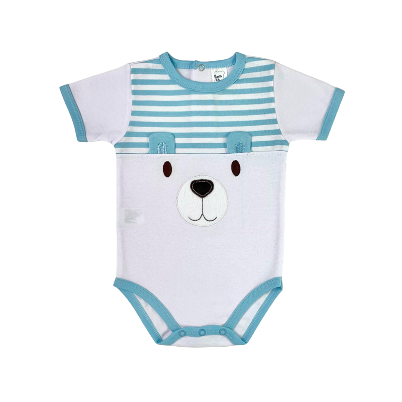 Body osito azul claro manga corta