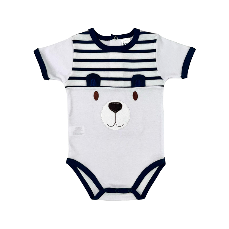 Body osito azul oscuro manga corta