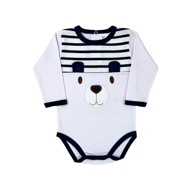 Body osito azul oscuro manga larga