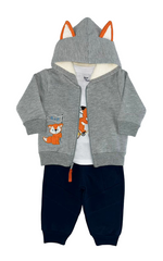 Sudadera zorrito chaqueta gris jaspe