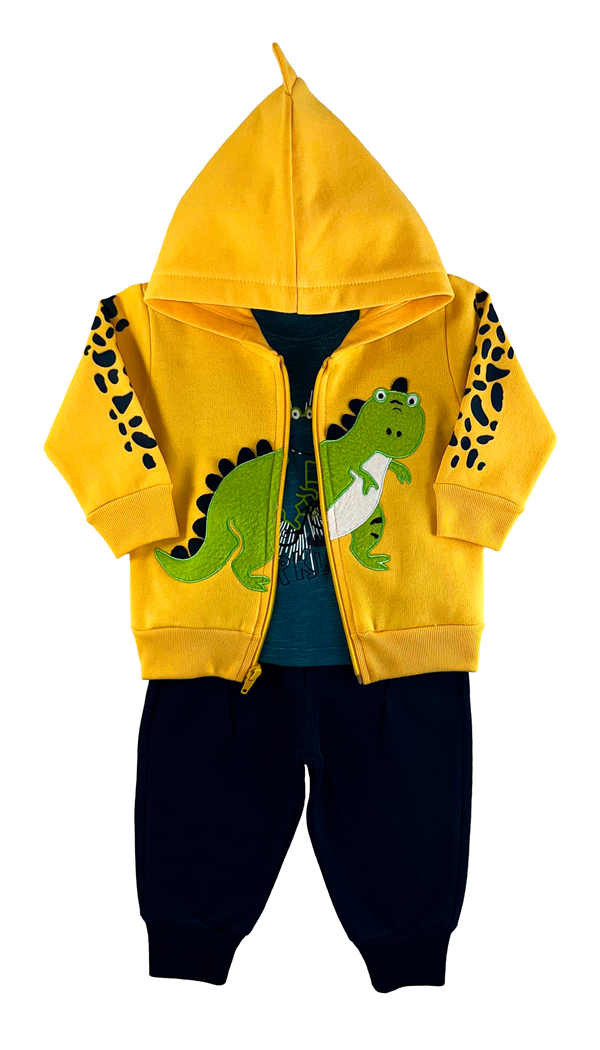 Sudadera dino curioso amarillo