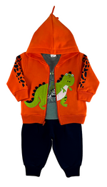 Sudadera dino curioso naranja