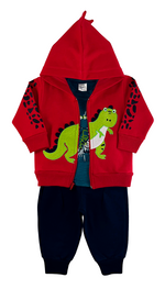 Sudadera dino curioso rojo