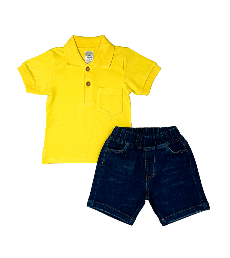 Conjunto Cardiff polo amarilla