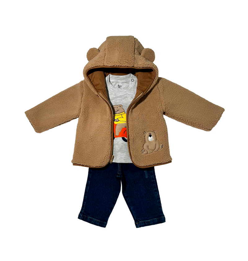 Conjunto oso feliz chaqueta camel