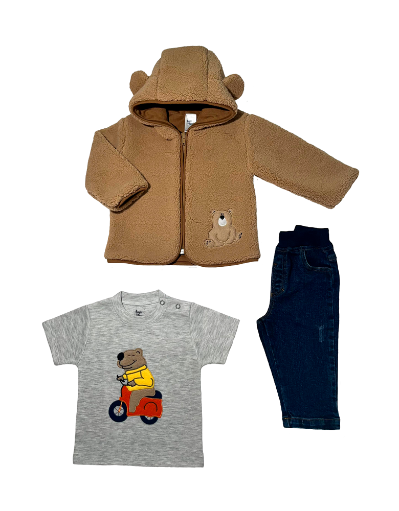 Conjunto oso feliz chaqueta camel