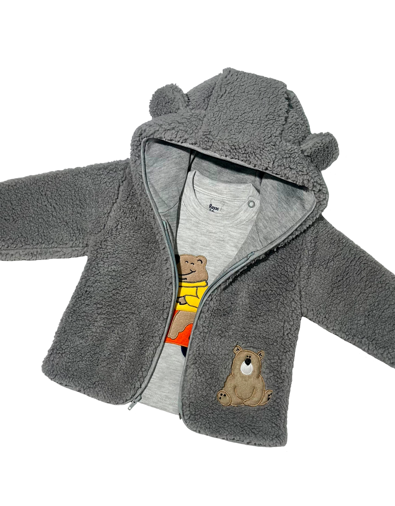 Conjunto oso feliz chaqueta gris