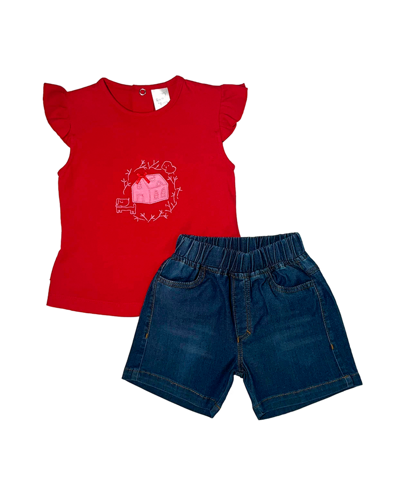 Conjunto Olivia blusa roja