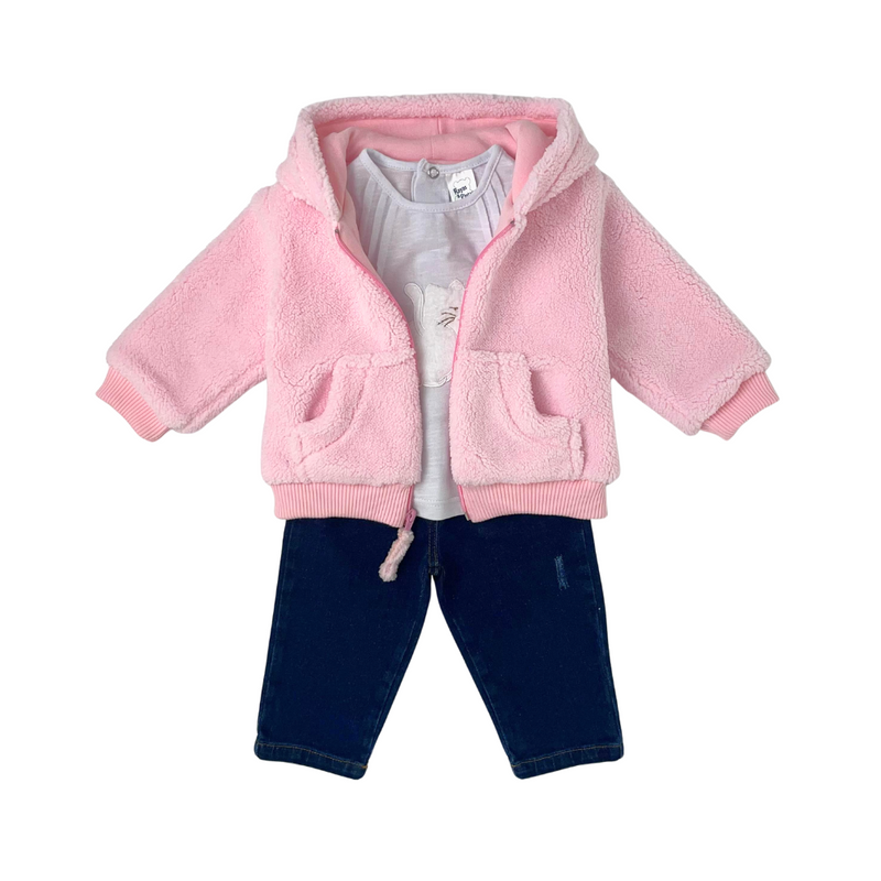 Conjunto gatita chaqueta rosada
