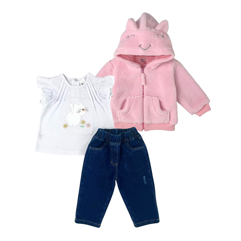 Conjunto gatita chaqueta rosada