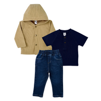 Conjunto chaqueta pana caqui