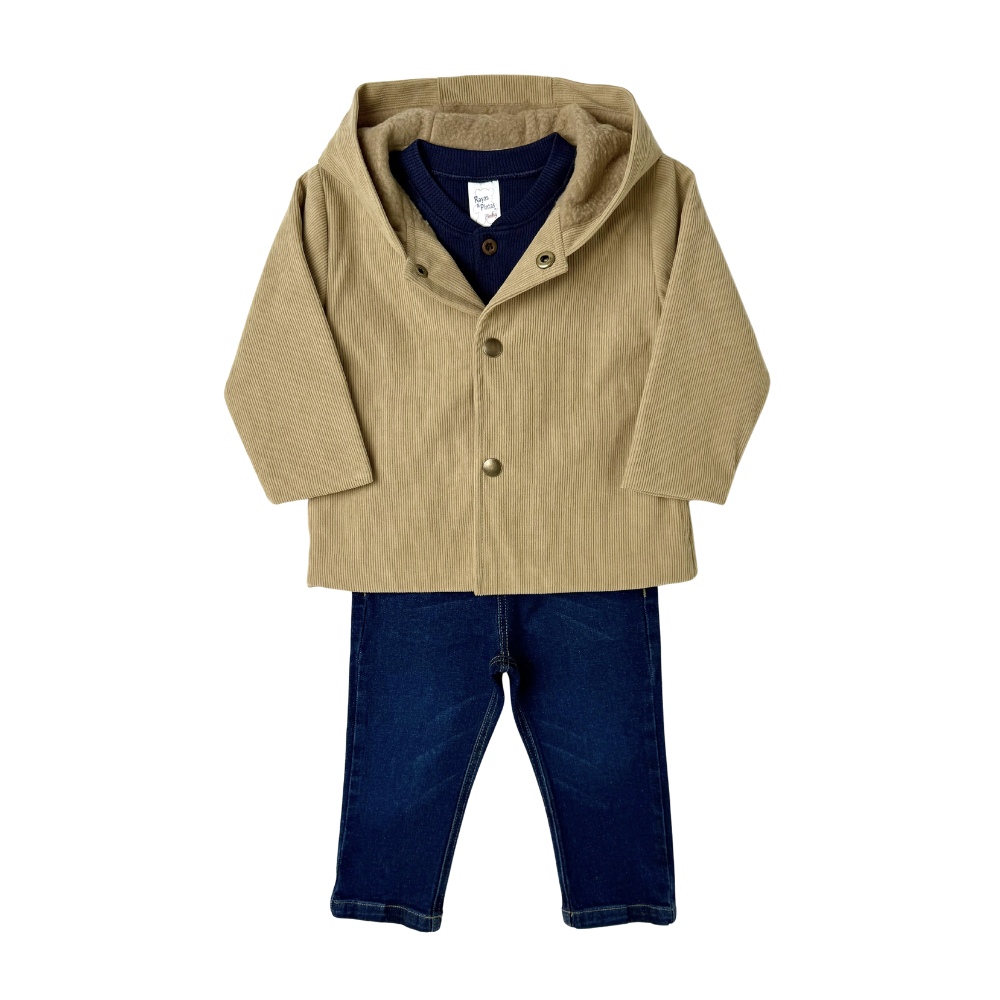 Conjunto chaqueta pana caqui