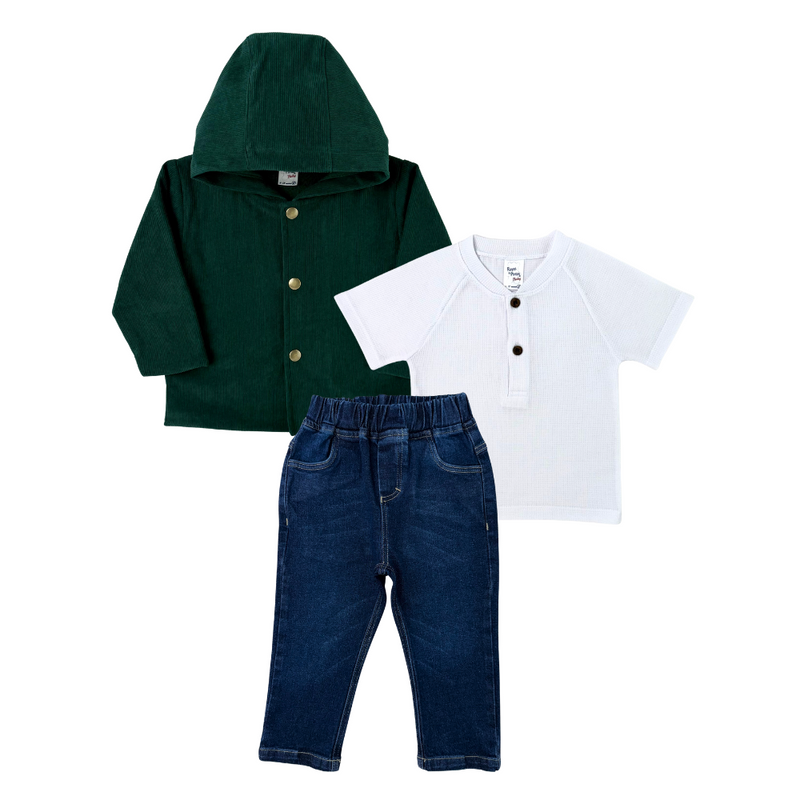 Conjunto chaqueta pana verde