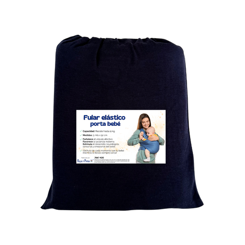 Fular elástico porta bebé azul oscuro