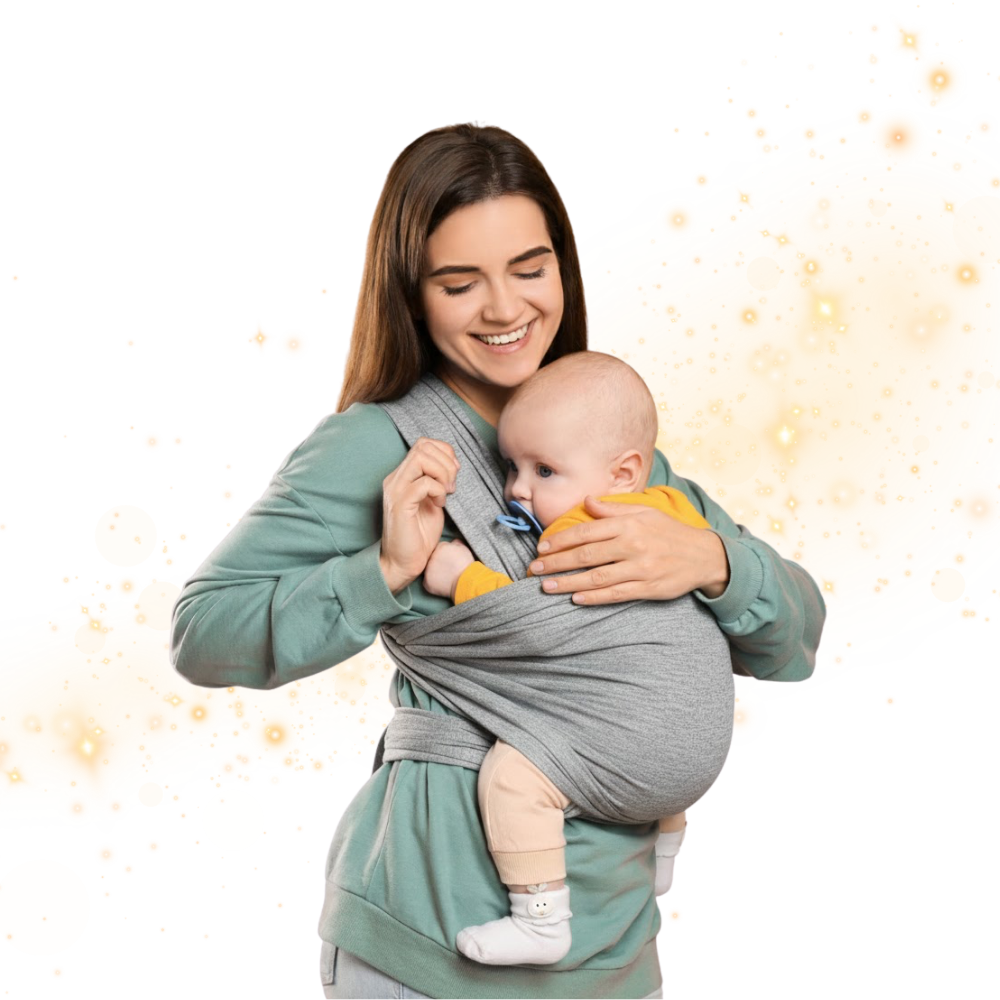 Fular elástico porta bebé gris