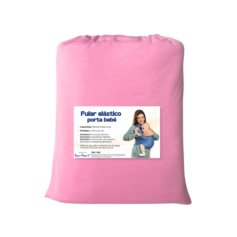 Fular elástico porta bebé rosado
