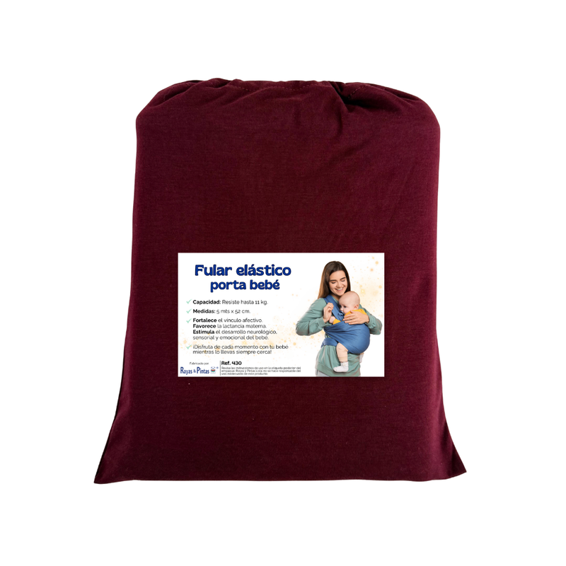 Fular elástico porta bebé vino