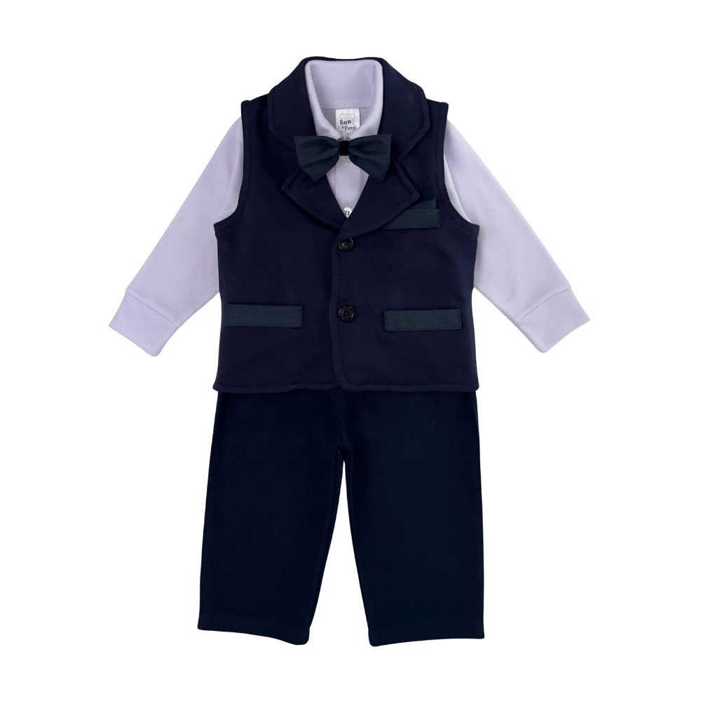 Conjunto ceremonia chaleco azul