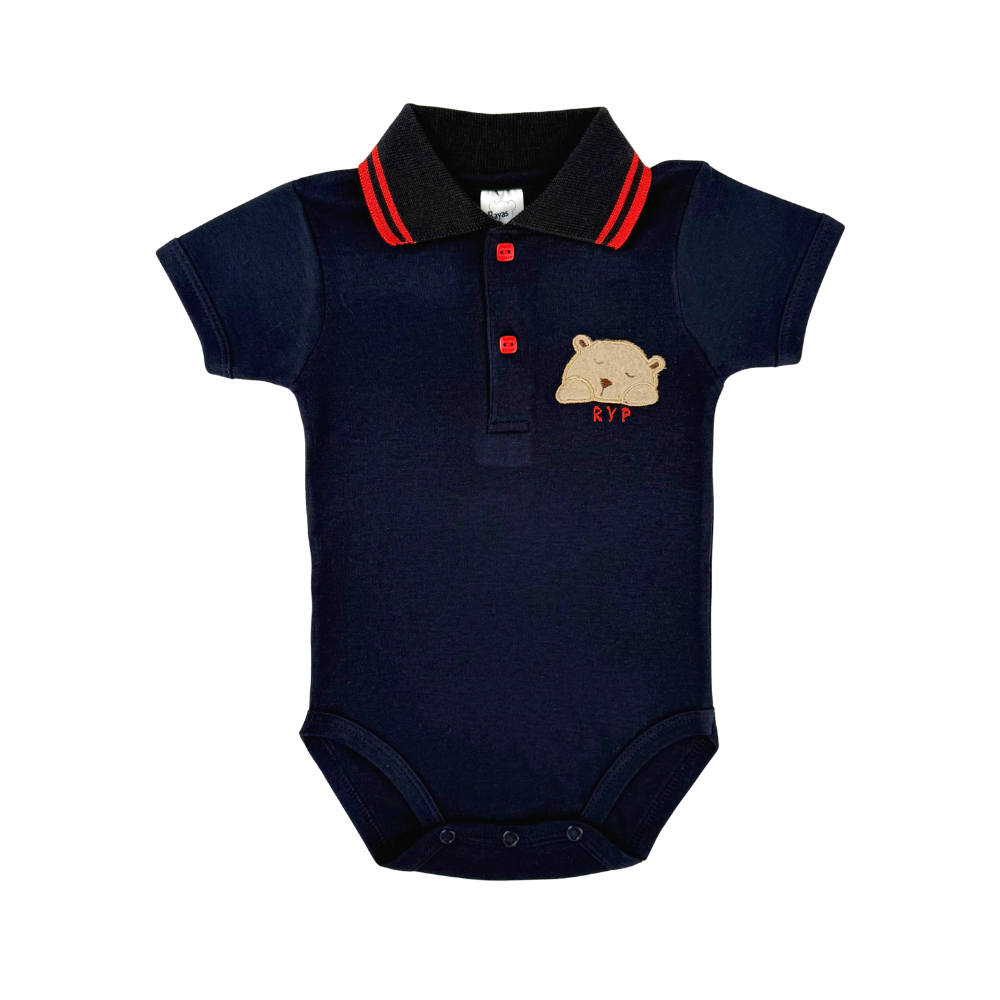 Body polo manga corta azul oscuro