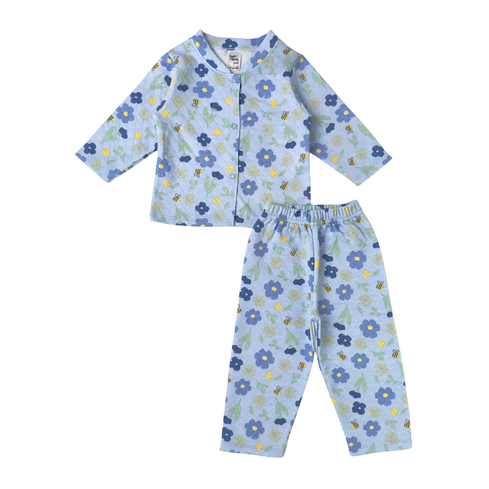Pijama soft flor azul