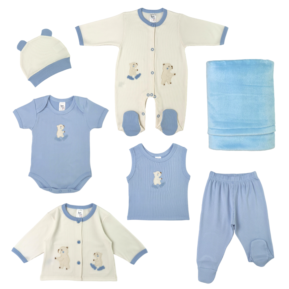 Primera muda osito caminante azul