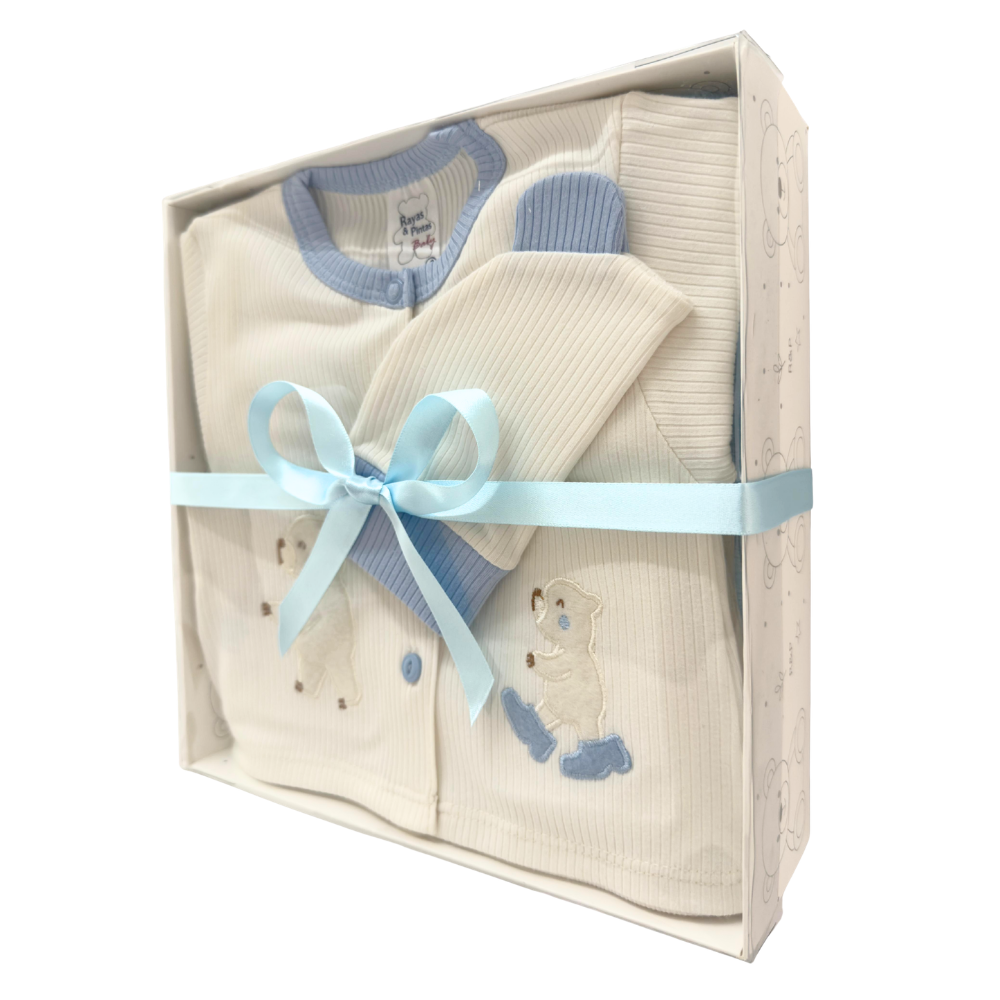 Primera muda osito caminante azul