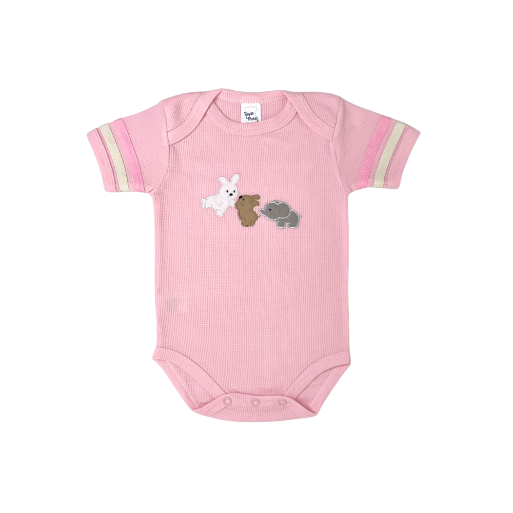 Body cookie rosado manga corta